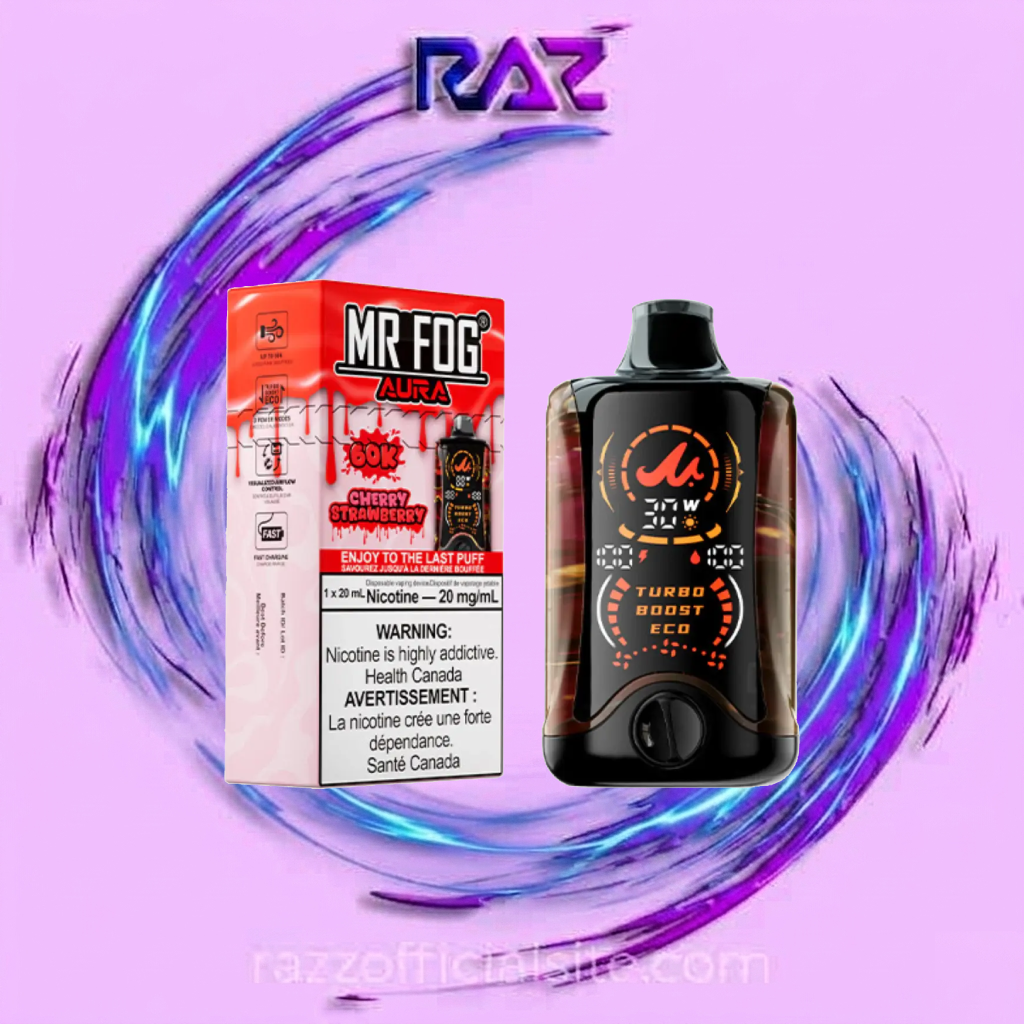 Cherry Strawberry Mr Fog Aura 60K Puffs Disposable Vape 1 Cherry Strawberry Mr Fog Aura 60K Puffs Disposable Vape
