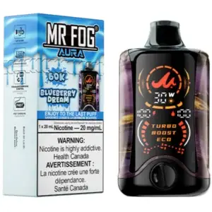 Raz Vape Flavors 5 Blueberry Dream Mr Fog Aura 60K Puffs Disposable Vape