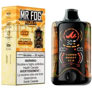Raz Vape Flavors 4 Orange Fantastic Mr Fog Aura 60K Puffs Disposable Vape