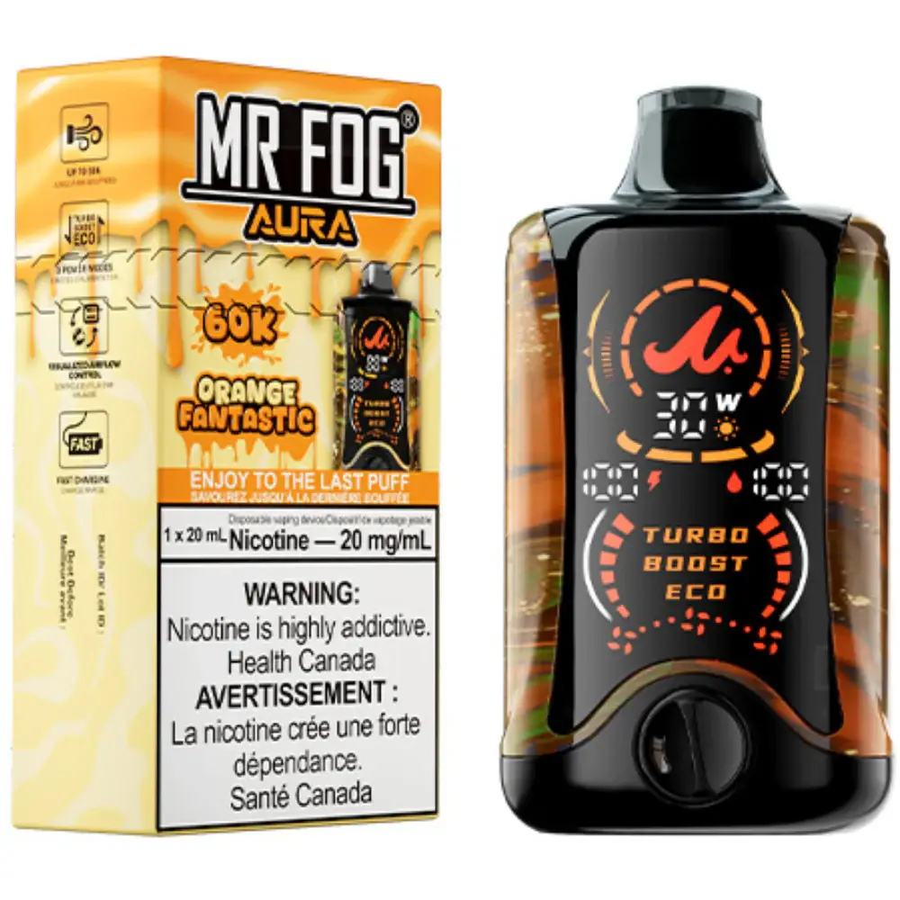Orange Fantastic Mr Fog Aura 60K Puffs Disposable Vape 1 Orange Fantastic Mr Fog Aura 60K Puffs Disposable Vape