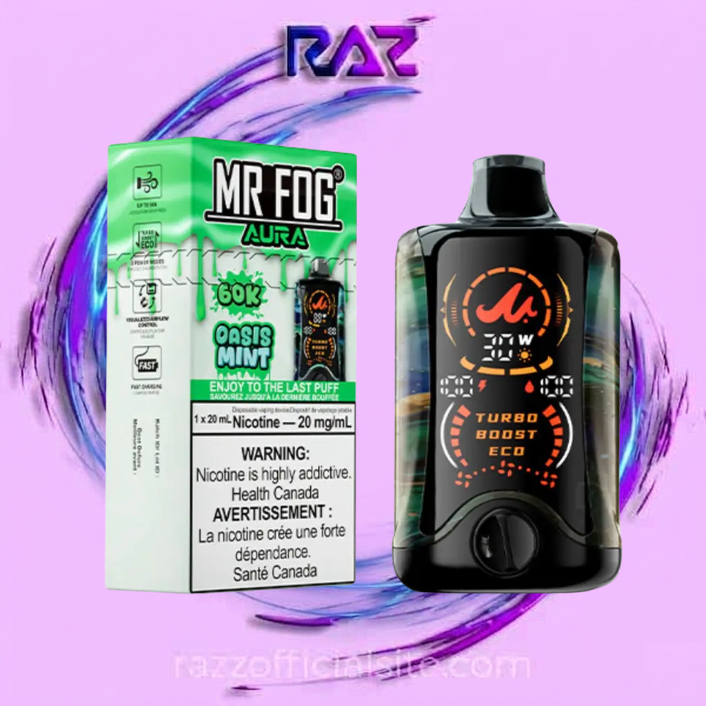Oasis Mint Mr Fog Aura 60K Puffs Disposable Vape 1 Oasis Mint Mr Fog Aura 60K Puffs Disposable Vape