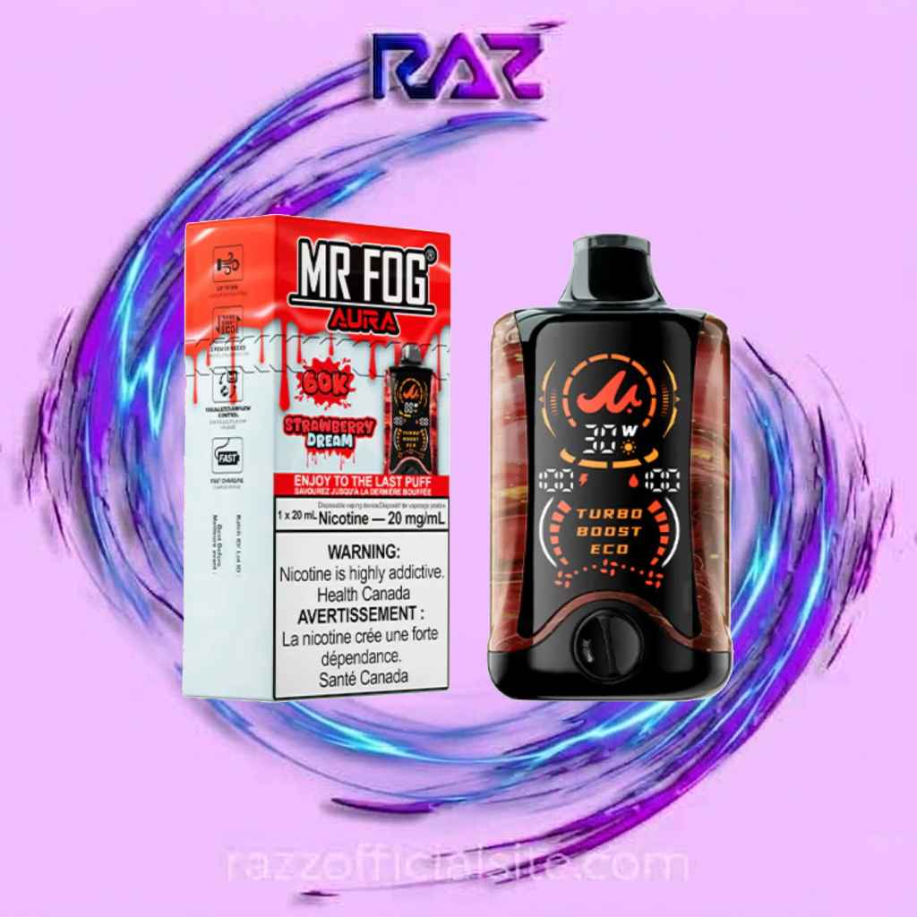 Strawberry Dream Mr Fog Aura 60K Puffs Disposable Vape 1 Strawberry Dream Mr Fog Aura 60K Puffs Disposable Vape