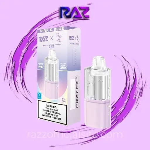 Pink &Amp; Blue Raz Ryl Vue 70K Disposable (Only Pod) 1 Pink &Amp; Blue Raz Ryl Vue 70K Disposable (Only Pod)