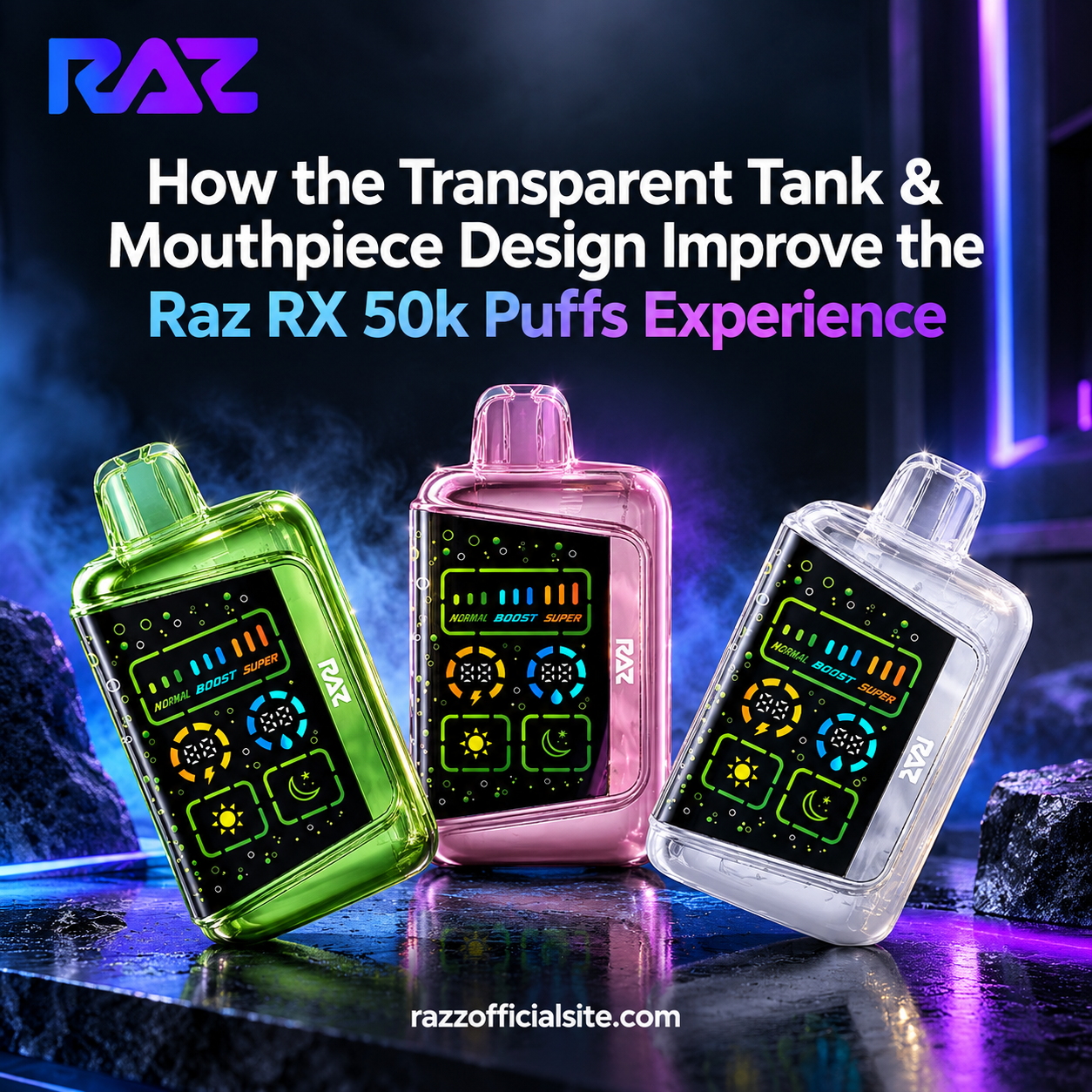 How The Transparent Tank &Amp; Mouthpiece Design Improve The Raz Rx 50K Puffs Experience