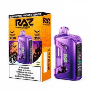 Exploring The Best Raz Tn9000 Disposable Vape Flavors Of 2024 5 Blueberry French Toast Raz Vue 70K Puffs Disposable Kit - Halloween Edition