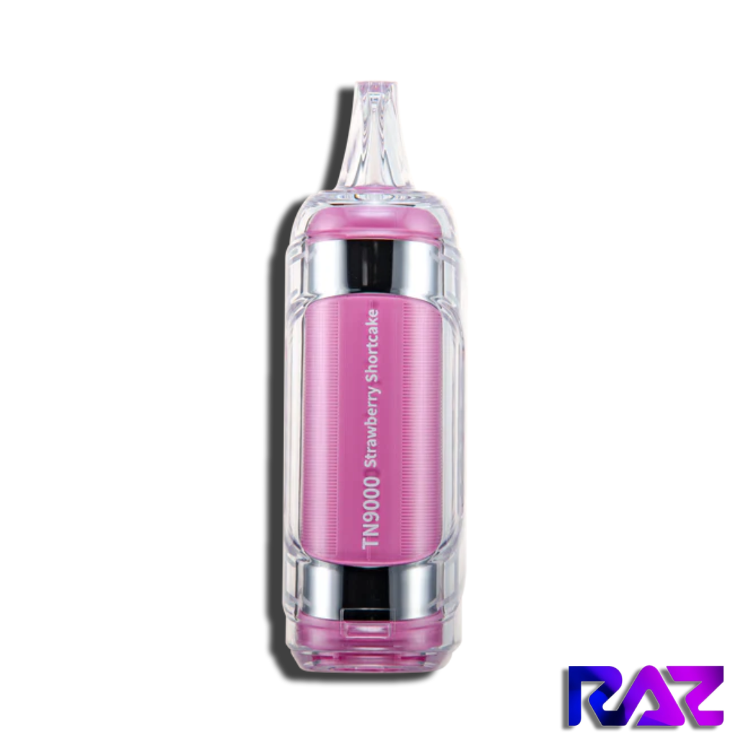 Strawberry Shortcake Raz Vape - Tn9000 2 Strawberry Shortcake - Raz Tn9000 Disposable Vape Side View